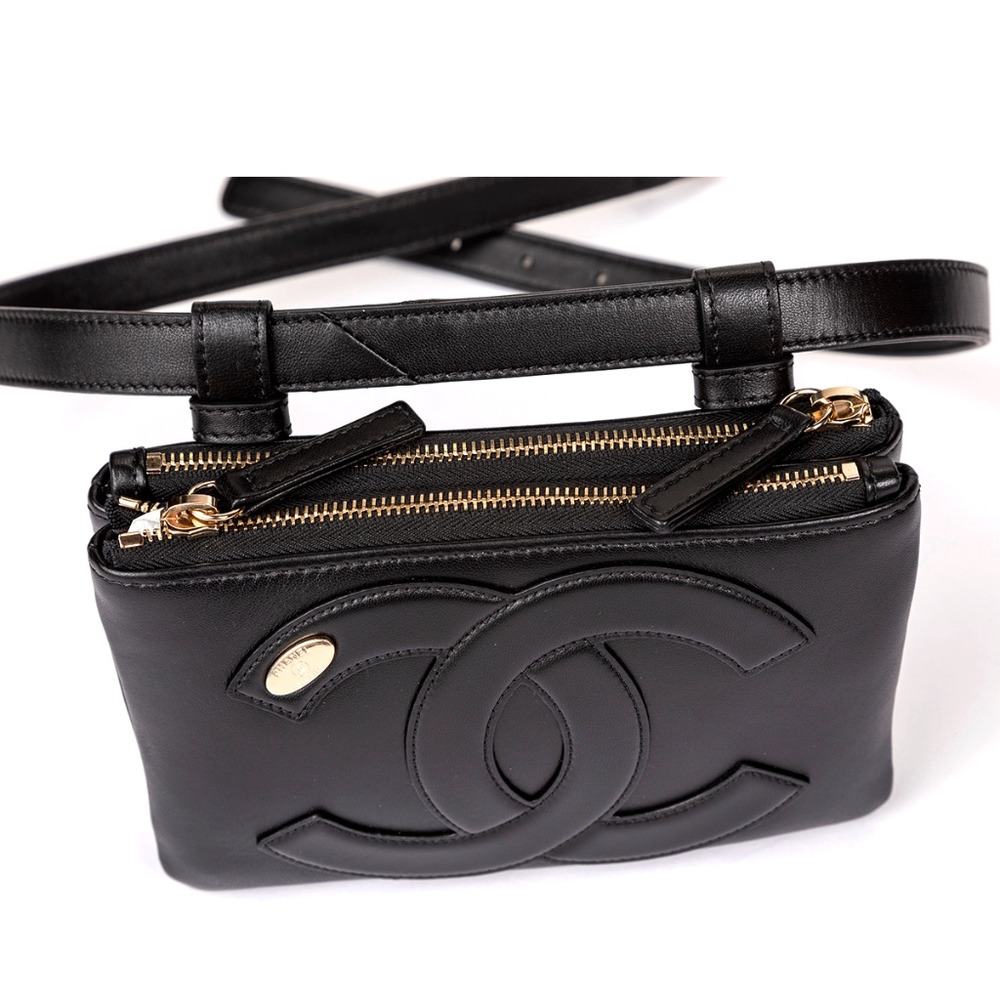 CHANEL Lambskin CC Mania Waist Belt Bag Black - Picture 5 of 8